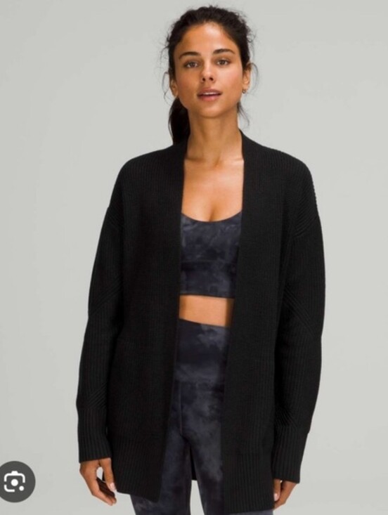 lululemon athletica Sweaters - Lululemon Cashlu Sweater Wrap Black Size M/L